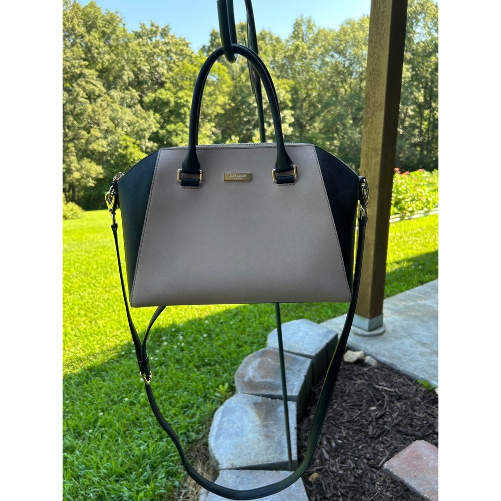 Kate Spade Bag Tilden Place Pippa Satchel Colorblock Leather‎ Crossbody 
Black